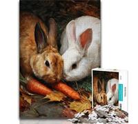 Puzzle da 1000 pezzi per adulti, regalo di animali, coniglio, 1000 pezzi per adulti, impegnativo, difficile, regalo per tutta la famiglia (dimensioni 38x26cm)