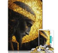 Puzzle da 1000 pezzi per adulti, regalo di Gesù dorato, gioco a quiz, ideale come regalo per tutta la famiglia (dimensioni 75x50cm)