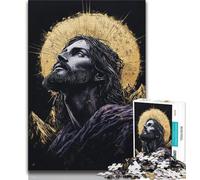 Puzzle da 1000 pezzi per adulti, regalo di Gesù dorato, gioco a quiz, ideale come regalo per tutta la famiglia (dimensioni 38x26cm)