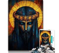 Puzzle da 1000 pezzi per adulti, regalo di Gesù dorato, gioco a quiz, ideale come regalo per tutta la famiglia (dimensioni 75x50cm)