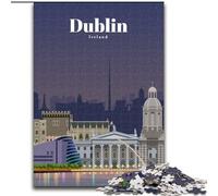 Puzzle da 1000 pezzi per adulti, regalo di viaggio a Dublino, apprendimento educativo, ideale come regalo per tutta la famiglia, 50x75cm