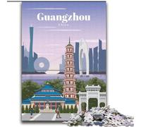 Puzzle da 1000 pezzi per adulti, regalo di viaggio a Guangzhou, per età 14+, adatto per coppie, attività divertenti a casa, regalo di compleanno, regali di viaggio 75x100cm