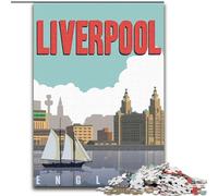 Puzzle da 1000 pezzi per adulti, regalo di viaggio a Liverpool, Inghilterra, adatto a persone dai 14 anni in su Difficile da completare ma divertente e umoristico Ottimo regalo Dimensioni: 26x38cm