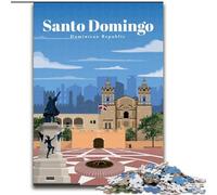 Puzzle da 1000 pezzi per adulti, regalo di viaggio a Santo Domingo, per età 14+, adatto per coppie, attività divertenti da fare a casa, regalo di compleanno, regali di viaggio 26x38cm