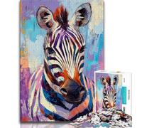 Puzzle da 1000 pezzi per adulti, regalo, dipinto a olio di zebra, puzzle da 1000 pezzi, rafforza l'amore tra le coppie per età 14+ (dimensioni 75x50cm)