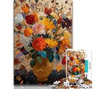 Puzzle da 1000 pezzi per adulti, regalo, dipinto di fiori in un vaso, gioco per famiglie, antistress, sfida difficile, adatto alle coppie, 38x26cm