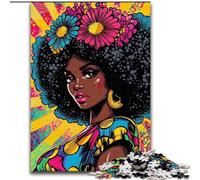 Puzzle da 1000 pezzi per adulti, regalo donna africana, antistress con pezzi completamente interconnessi di forma casuale per ragazzi dai 14 anni in su (dimensioni 26x38cm)