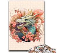 Puzzle da 1000 pezzi per adulti, regalo drago giapponese, ciliegia, difficile da completare ma divertente e umoristico gioco educativo per compleanno 50x75cm