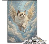 Puzzle da 1000 pezzi per adulti, regalo Gatto con le ali, gioco per famiglie e decorazioni per la casa uniche e regali per 14 anni dimensioni 26x38cm