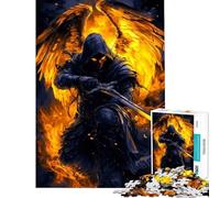Puzzle da 1000 pezzi per adulti regalo Guerriero Angelo Oscuro Fiammeggiante ideale per compleanni e Natale giocattolo fai da te per donne dai 14 anni in su (38x52cm)