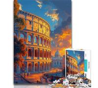 Puzzle da 1000 pezzi per adulti, regalo Il Colosseo a Roma, puzzle da 1000 pezzi, antistress, sfida difficile, adatto per la decorazione della scrivania (dimensioni 38x26cm)