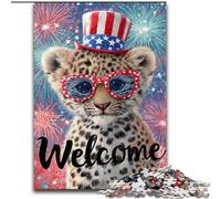Puzzle da 1000 pezzi per adulti, regalo leopardo americano, giocattoli educativi ideali come regalo per tutta la famiglia dai 14 anni in su (dimensioni 50x75cm)
