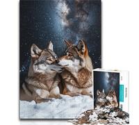 Puzzle da 1000 pezzi per adulti, regalo Lupo nella neve, aiuta il cervello ad allenarsi, giocattoli avvincenti per coltivare la pazienza, regalo per compleanni, 38x26cm