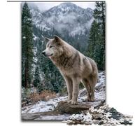 Puzzle da 1000 pezzi per adulti, regalo "Lupo nella neve", gioco per famiglie, decorazioni per la casa uniche e regali per bambini dai 14 anni dimensioni 50x75cm