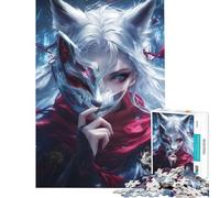 Puzzle da 1000 pezzi per adulti regalo maschera di volpe enigma gioco educativo gioco intellettuale opera d'arte regalo attività per famiglie (dimensioni 38x52cm)