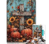 Puzzle da 1000 pezzi per adulti, regalo per adulti con croce di zucca, gioco a quiz, ideale come regalo per tutta la famiglia (dimensioni 75x50cm)