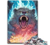 Puzzle da 1000 pezzi per adulti, regalo per l'attacco dell'orso gigante, antistress, per trascorrere il tempo libero a casa, lista dei desideri con Babbo Natale, 38x26cm