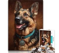 Puzzle da 1000 pezzi per adulti, regalo per pastore tedesco felice, gioco stimolante, giocattoli, decorazione da parete, regali unici per compleanno e Natale, 38x26cm