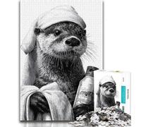 Puzzle da 1000 pezzi per adulti, regalo per ragazzi, lontra che fa il bagno, 1000 pezzi, gioco stimolante, ideale come regalo per tutta la famiglia (dimensioni 75x50cm)