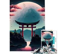 Puzzle da 1000 pezzi per adulti regalo pianeta Torii Gate Lake puzzle per adolescenti giochi rilassanti per divertimento in famiglia regalo di compleanno regali (dimensioni 50x75cm)
