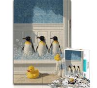 Puzzle da 1000 pezzi per adulti, regalo "Pinguino che fa il bagno", 1000 pezzi per adolescenti, gioco stimolante, ideale come regalo per tutta la famiglia (dimensioni 38x26cm)
