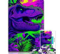 Puzzle da 1000 pezzi per adulti, regalo psichedelico per adulti con Tyrannosaurus Rex, gioco a quiz, ideale come regalo per tutta la famiglia (dimensioni 38x26cm)