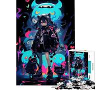Puzzle da 1000 pezzi per adulti regalo ragazza anime con creature luminose sfida impegnativa da completare gioco per famiglie dai 14 anni in su gioco di puzzle offerto (38x26cm)