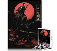 Puzzle da 1000 pezzi per adulti, regalo Samurai Warrior con sole nascente, rilassante, divertente, giocattolo da gioco di alta qualità, taglio preciso, dimensioni 50x75cm