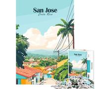 Puzzle da 1000 pezzi per adulti regalo San Jose Costa Rica gioco educativo gioco intellettuale opera d'arte regalo attività per famiglie (dimensioni 38x52cm)