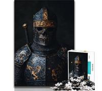 Puzzle da 1000 pezzi per adulti, regalo "Skeleton Knight", impegnativo e difficile, con pezzi completamente interconnessi e di forma casuale (38x26cm)