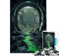 Puzzle da 1000 pezzi per adulti regalo stazione spaziale abbandonata corridoio gioco educativo gioco intellettuale opera d'arte regalo attività per famiglie (dimensioni 38x26cm)