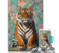 Puzzle da 1000 pezzi per adulti, regalo "Tigre nel bagno", puzzle per adulti, giocattoli da gioco Ogni pezzo è unico: un gioco stimolante e divertente per tutta la famiglia, 26x38cm