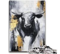 Puzzle da 1000 pezzi per adulti, regalo Toro nero e oro, adatto per età dai 14 anni in su, adatto per coppie, regali per amici e familiari, 50x75cm