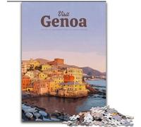 Puzzle da 1000 pezzi per adulti, regalo "Visita Genova", per età 14+, adatto per coppie, attività divertenti da fare a casa, regalo di compleanno, regali di viaggio, 50x75cm