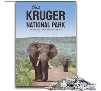 Puzzle da 1000 pezzi per adulti, regalo "Visita il Parco Nazionale Kruger", per età 14+, adatto per coppie, attività divertenti da fare a casa, regalo di compleanno, regali di viaggio, 75x100cm