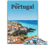 Puzzle da 1000 pezzi per adulti, regalo "Visita il Portogallo" Gioco educativo divertente e umoristico, difficile da completare, per compleanni (dimensioni 38x52cm)