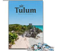 Puzzle da 1000 pezzi per adulti, regalo "Visita Tulum", apprendimento educativo, ideale come regalo per tutta la famiglia, 26x38cm