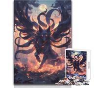 Puzzle da 1000 pezzi per adulti, regalo, volpe a nove code nella foresta, rilassante, divertente, giocattolo da gioco di alta qualità, taglio preciso, dimensioni 38x26cm