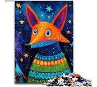 Puzzle da 1000 pezzi per adulti, regalo Volpe con sciarpa, per bambini dai 14 anni in su, gioco educativo, sfida, regalo per compleanni dimensioni 26x38cm