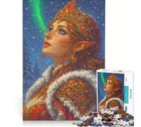 Puzzle da 1000 pezzi per adulti Regina degli Elfi Invernali con Aurora gioco educativo rilassante e stimolante per la mente ottimo regalo per gli appassionati di videogiochi 38x26cm