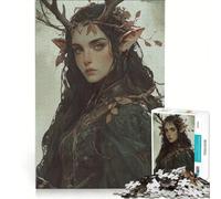 Puzzle da 1000 pezzi per adulti, Regina della Foresta - Ritratto di elfo con le corna, gioco impossibile, divertente attività da fare in casa, adatto come decorazione da scrivania 38x52cm