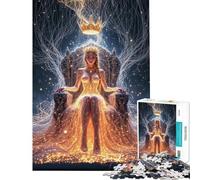 Puzzle da 1000 pezzi per adulti Regina d'oro sul trono gioco rilassante decorazione per la casa ideale come regalo per tutta la famiglia (dimensioni 38x52cm)
