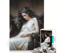 Puzzle da 1000 pezzi per adulti: Regina Lilith Demone e Gargoyle gioco impossibile analisi e logica per rafforzare l'amore tra le coppie 50x75cm