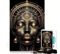 Puzzle da 1000 pezzi per adulti "Regina Nera" con intagli raffinati,arte africana,gioco per la concentrazione,attività rilassante,ideale per compleanni 50x75cm