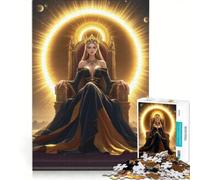 Puzzle da 1000 pezzi per adulti Regina sul trono d'oro gioco rilassante taglio di precisione adatto per la decorazione della scrivania 50x75cm
