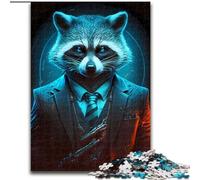 Puzzle da 1000 pezzi per adulti, regista, procione in abito, puzzle in legno, ideale per decorare casa e ufficio, regalo perfetto per il compleanno, 1000 pezzi(50x75cm)