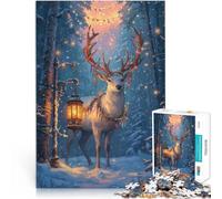 Puzzle da 1000 pezzi per adulti Renne nel paese delle meraviglie invernale Fatto di cartone per età 14+ gioco di sfida unico Giochi per famiglie, regali di Natale e compleanno misurare:38x52cm