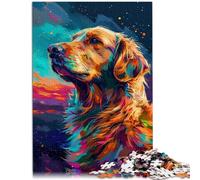 Puzzle da 1000 pezzi per adulti retrò Golden Retriever gioco a quiz 26 x 38 cm rafforza l'amore tra coppie per adolescenti dai 14 anni in su