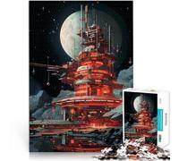 Puzzle da 1000 pezzi per adulti retrofuturismo Fatto di legno，per età 14+ Sfida difficile Lista dei desideri con Babbo Natale。misurare：50x75cm/19.68x29.52pollice