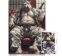 Puzzle da 1000 pezzi per adulti Rhino Samurai Goditi un dolce relax e svago Vestibilità stabile Taglio preciso Dimensioni del giocattolo: 38x52cm